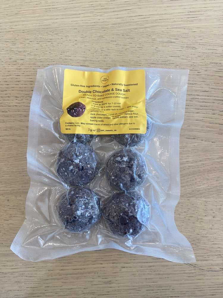 Nutritionist made Gluten Free Cookies (6 Frozen) Bake at home - Chocolate & Sea Salt
