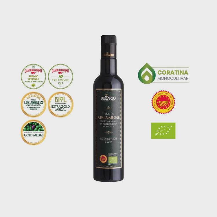 Extra Virgin Olive Oil DOP- Organic-DeCarlo Arcamone 100 % Coratina