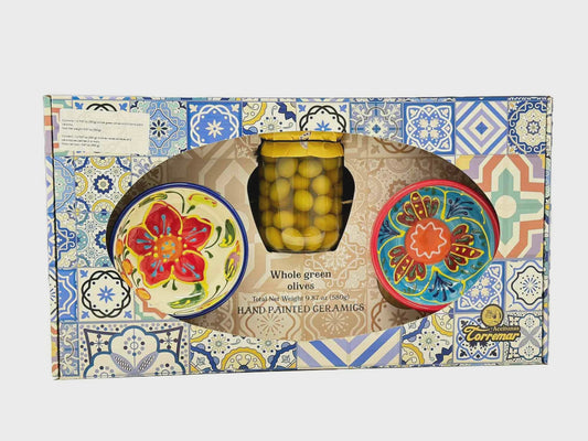 Olive Gift Set with hand painted ceramics