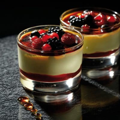 Creme Brulee & Berries Glass